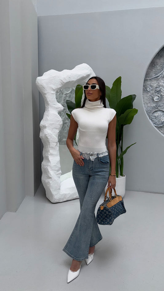Crystal lace jean